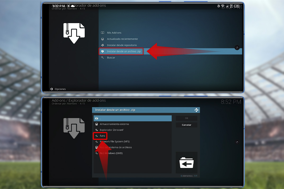 Instala desde un archivo zip