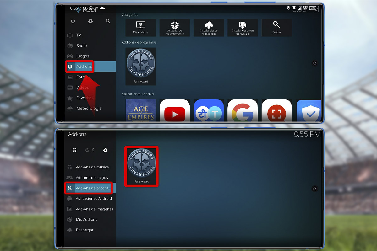 Inicia el addon Funswizard
