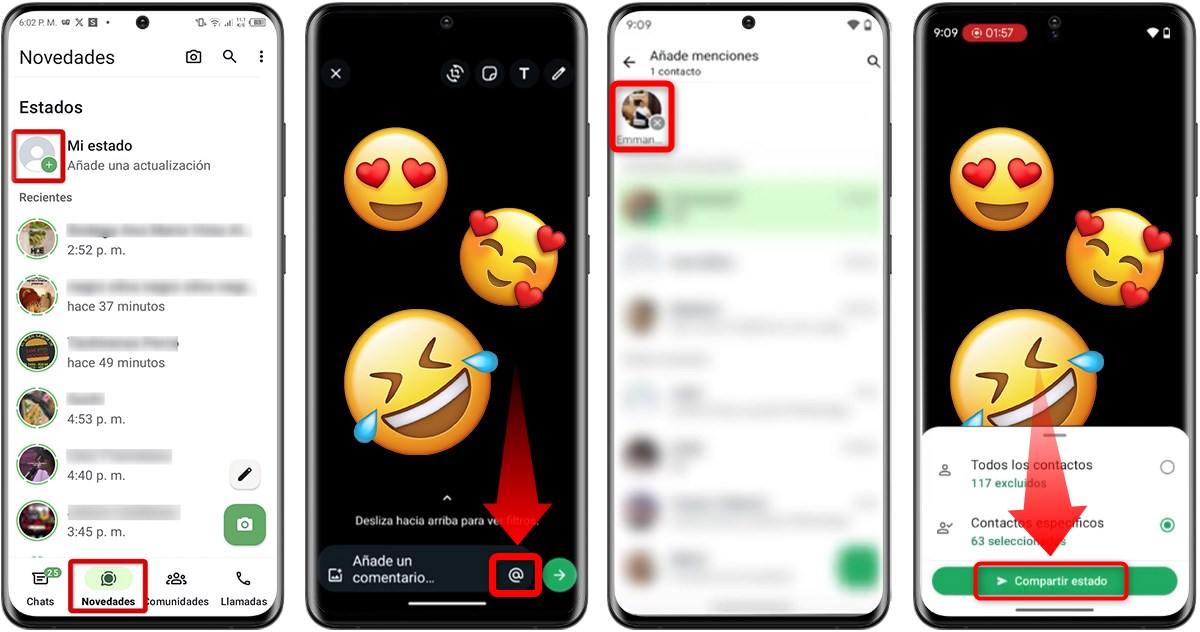 Así puedes mencionar a alguien en tu estado de WhatsApp