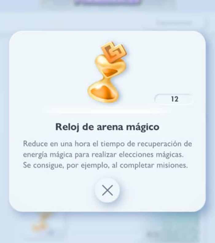 reloj de arena magico