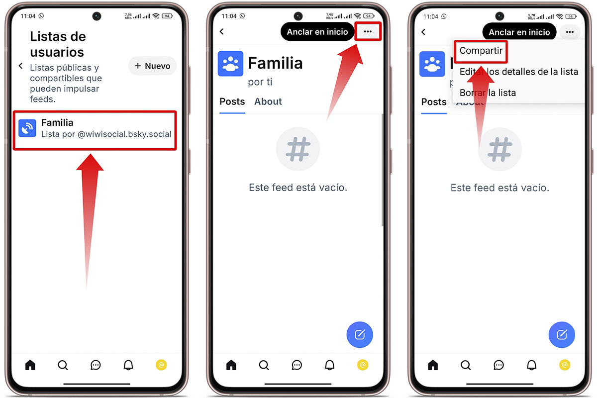 Así puedes compartir una lista pública en Bluesky