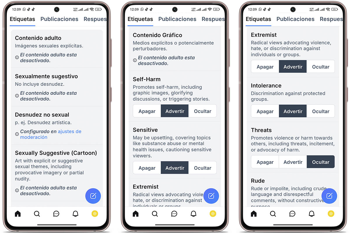 Cómo evitar noticias falsas, violencia y desnudos en Bluesky: explora la lista de filtros disponibles