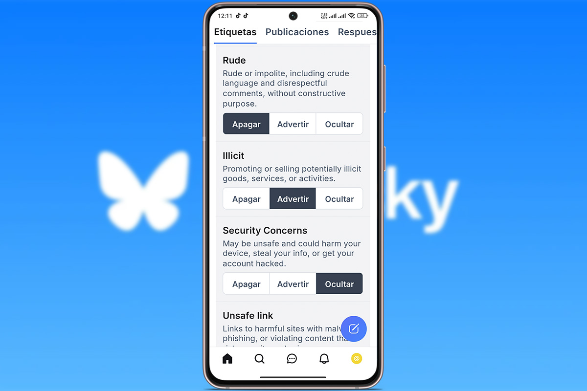Cómo evitar noticias falsas, violencia y desnudos en Bluesky: filtra cada tipo de contenido