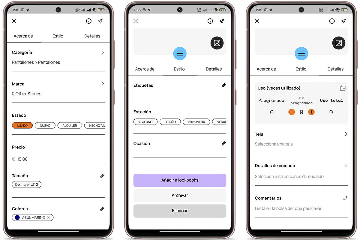 Datos para hacer combinaciones en Whering 