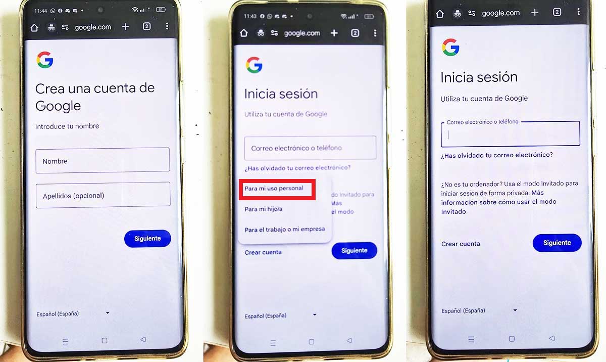 crear cuenta gmail