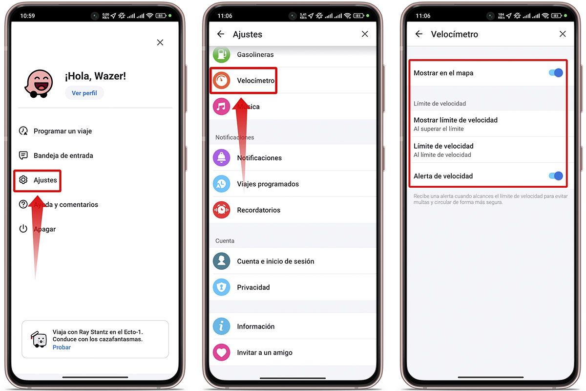 Guía paso a paso de Waze en Español: ajusta el velocímetro
