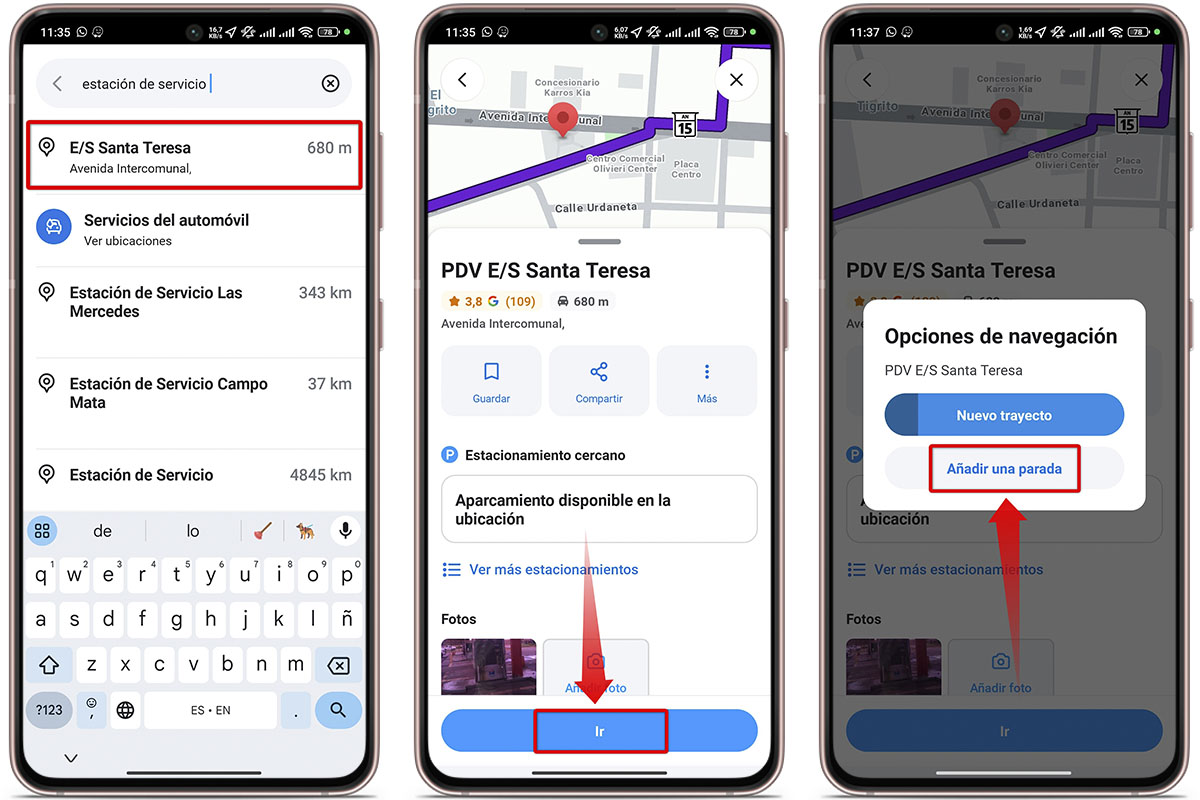 Añade una parada en Waze