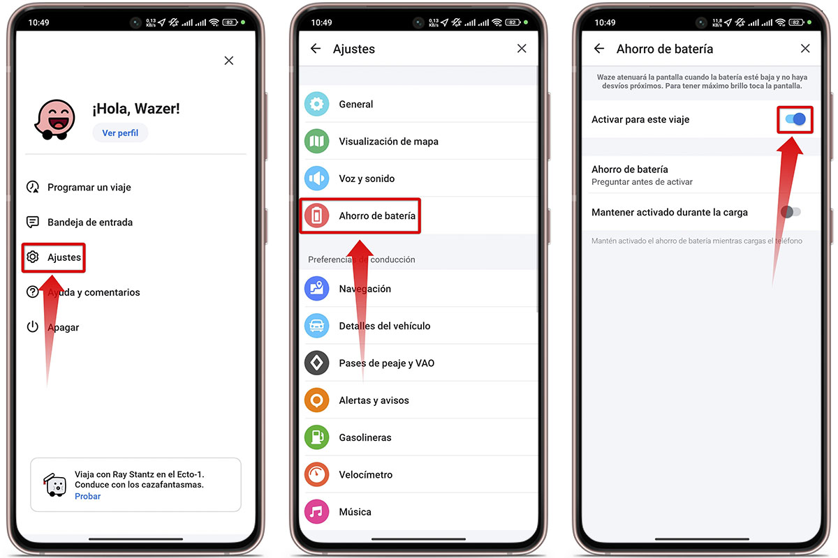 Guía paso a paso de Waze en Español: activa el ahorro de batería