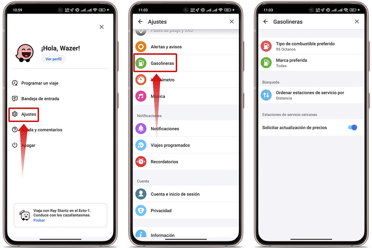 Guía paso a paso de Waze en Español: personaliza las gasolineras