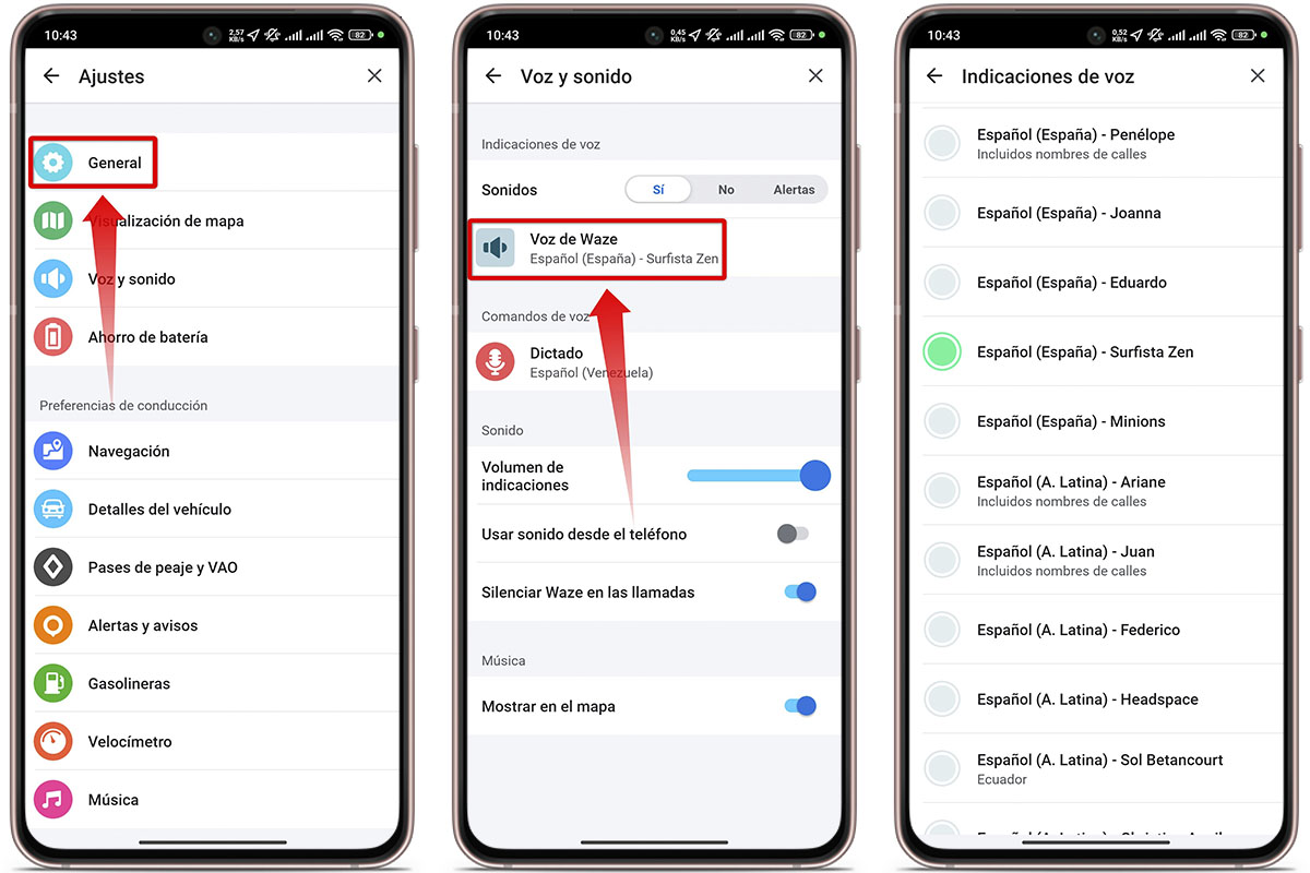 Guía paso a paso de Waze en Español: personaliza Voz y sonido