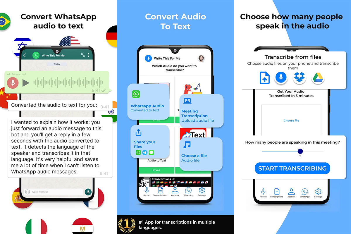 Mejores aplicaciones para transcribir audios en WhatsApp - Convierta Audio a texto Whats