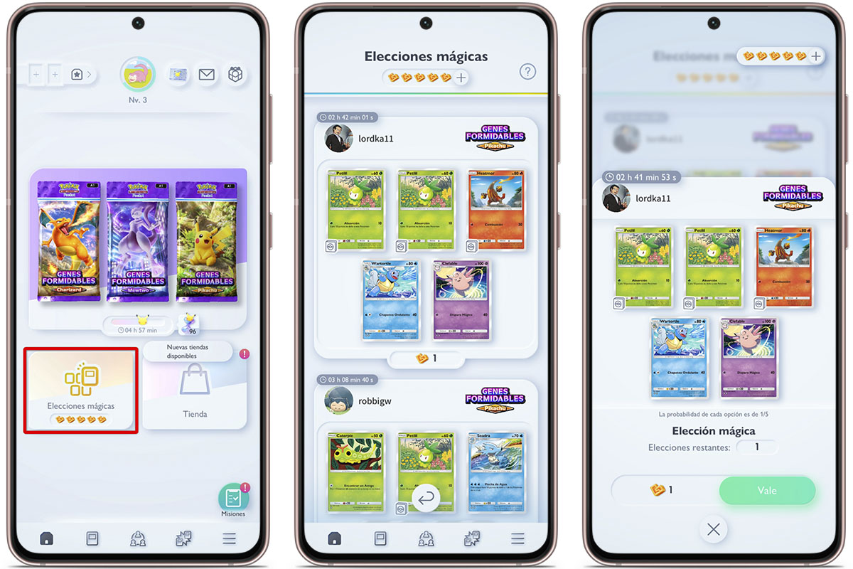 Mejores trucos para ganar más partidas en JCC Pokémon Pocket - aprovecha la Elección Mágica