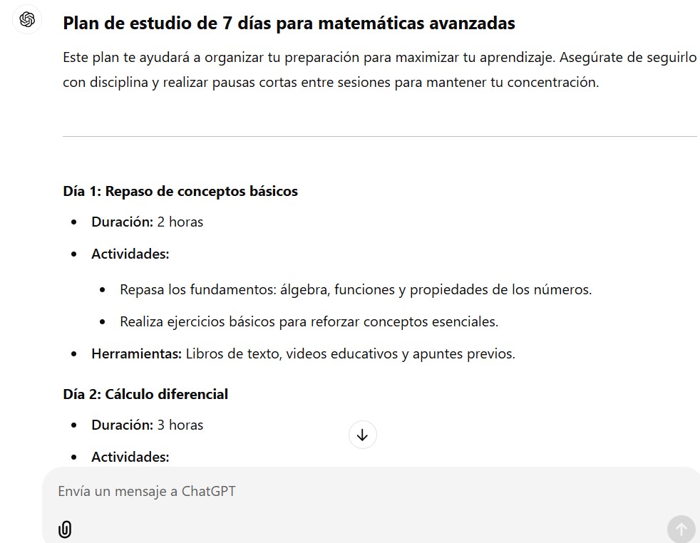 plan de estudio chatgpt