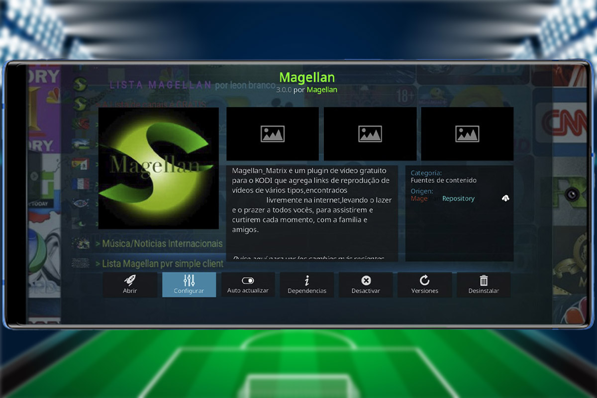 Addons para ver fútbol gratis - Magellan