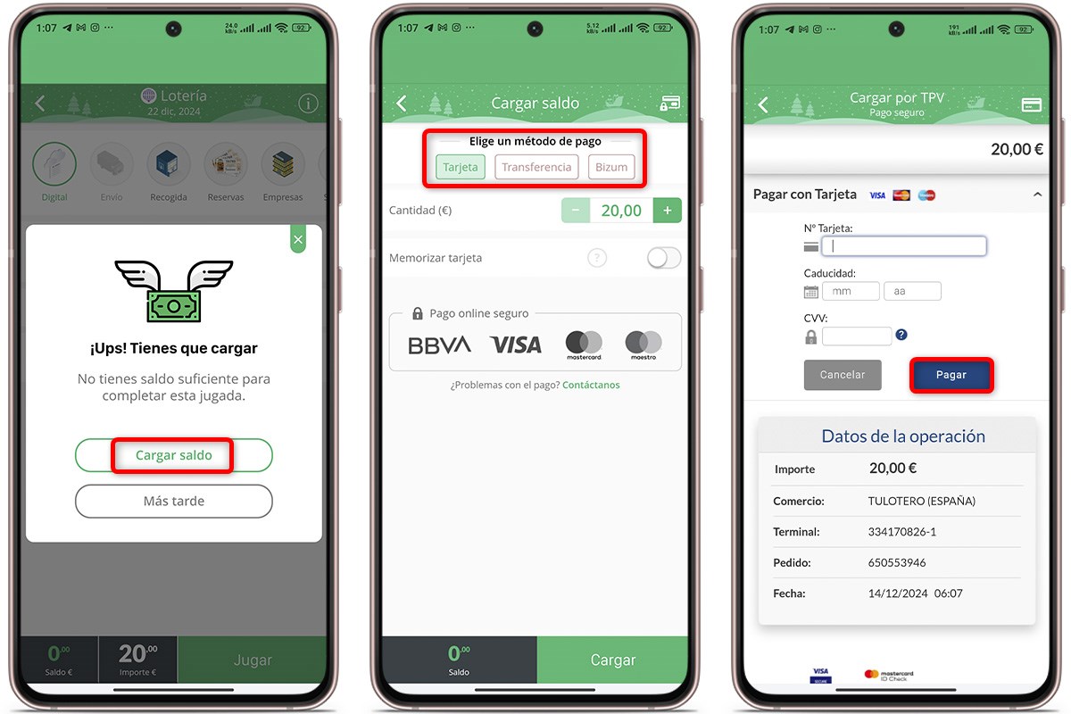 Elige el método de pago