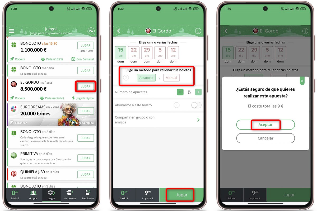 Cómo jugar al Gordo de Navidad en TuLotero paso a paso