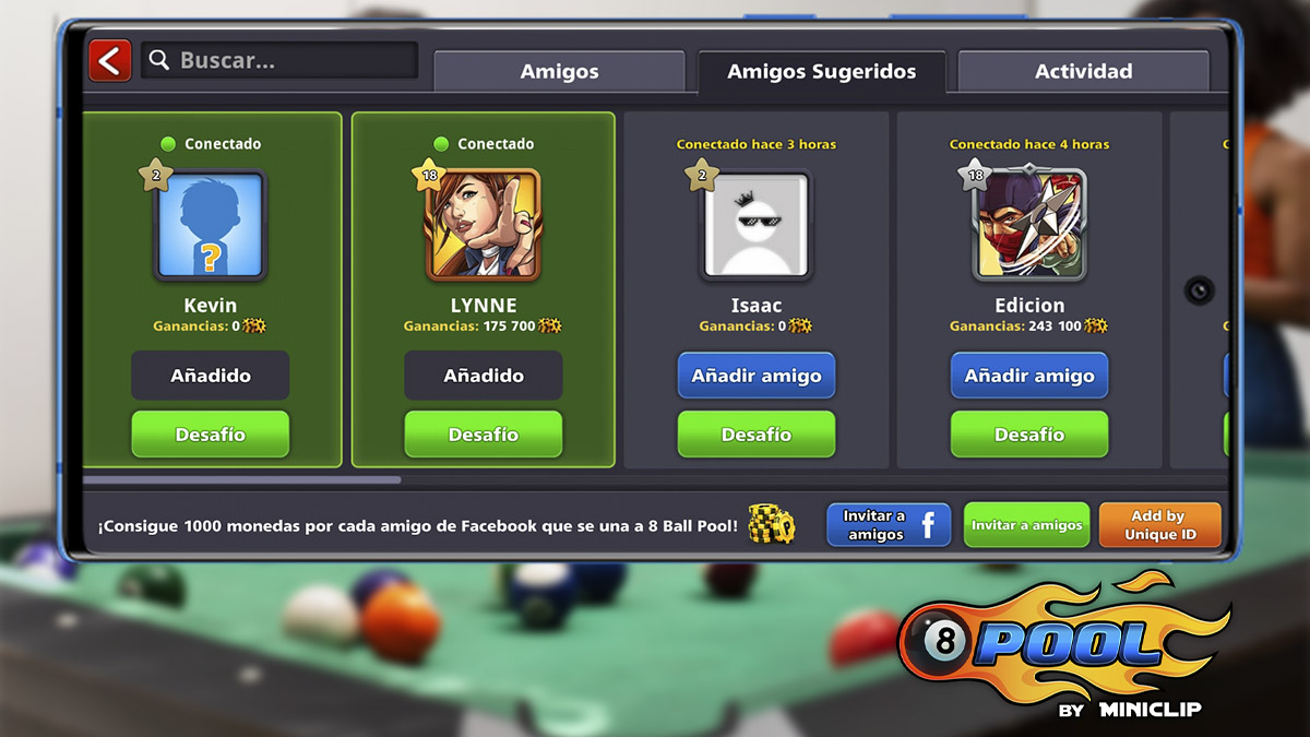 Cómo jugar con amigos a 8 Ball Pool
