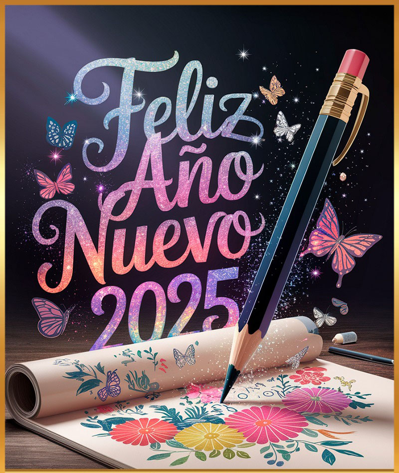 Felicita el Año Nuevo con estilo y color
