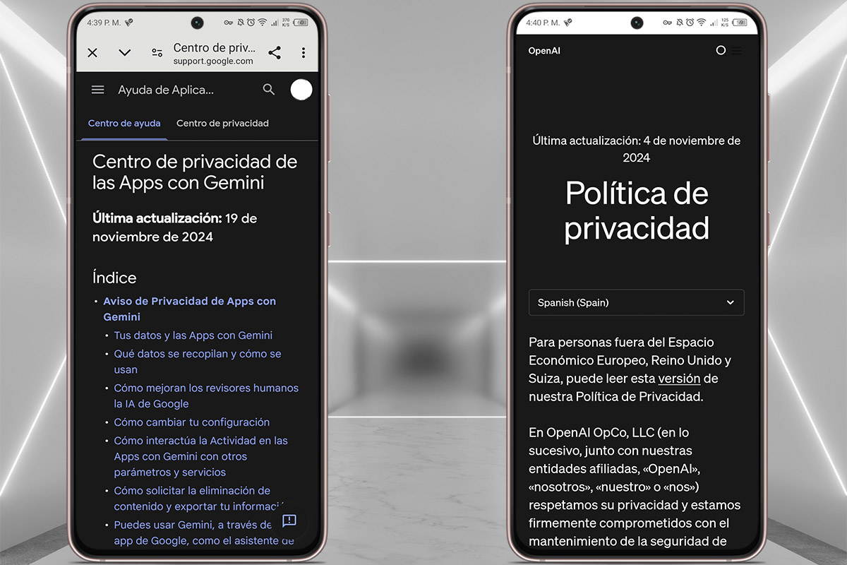 Gemini Live vs ChatGPT por voz: privacidad y seguridad