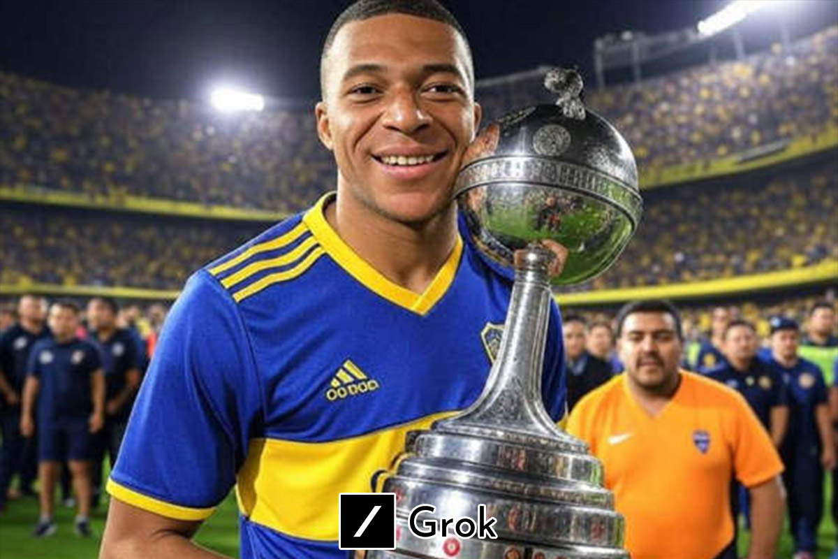 Mbappé como jugador del Boca Juniors