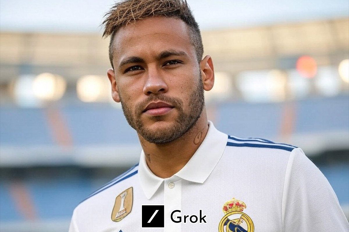 Neymar Jr vestido para el Real Madrid