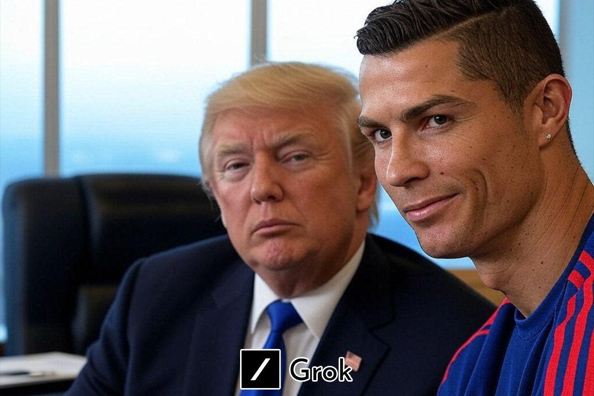 Trump y Cristiano Ronaldo compartiendo oficina