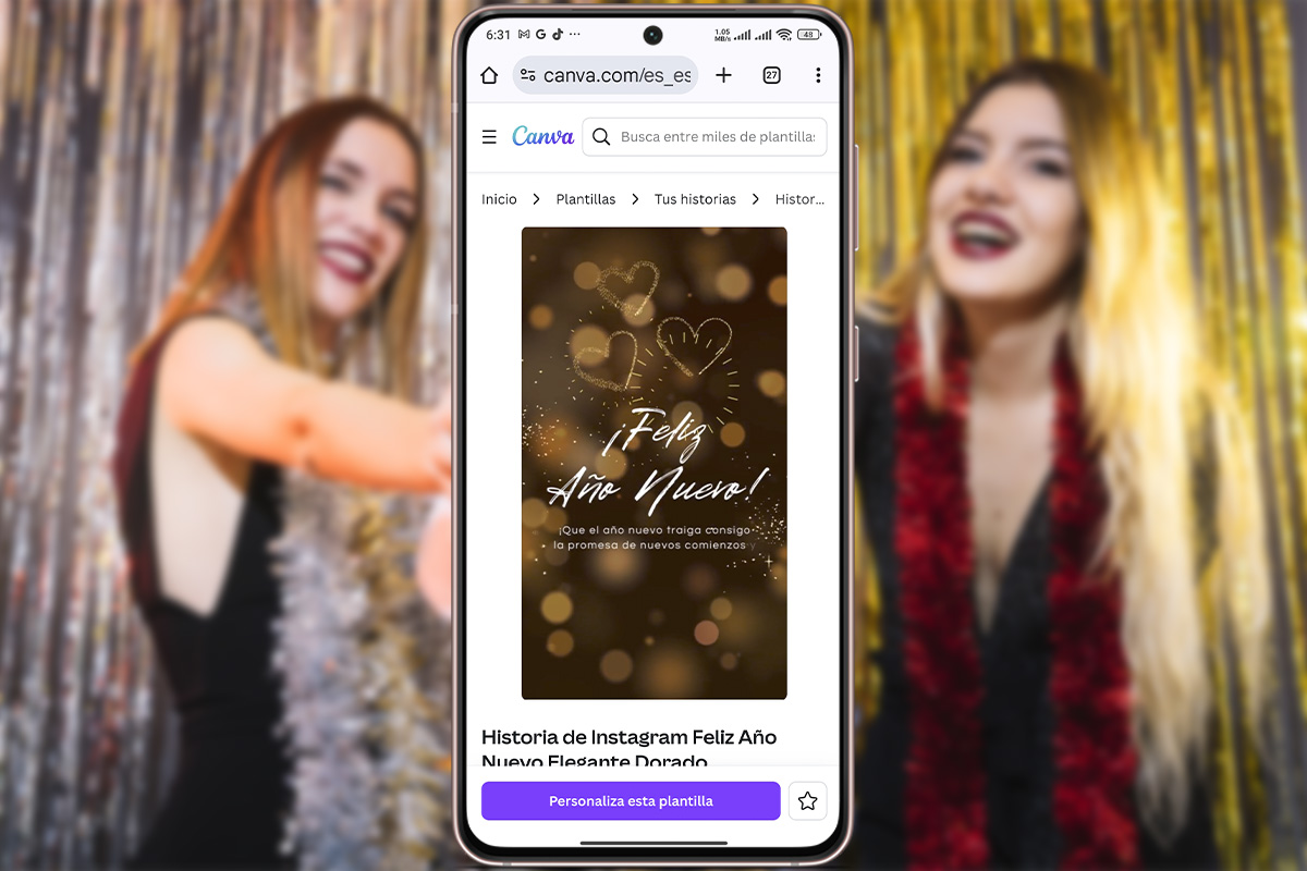 Plantillas con propósitos de año nuevo para Instagram Stories - Elegante y dorada
