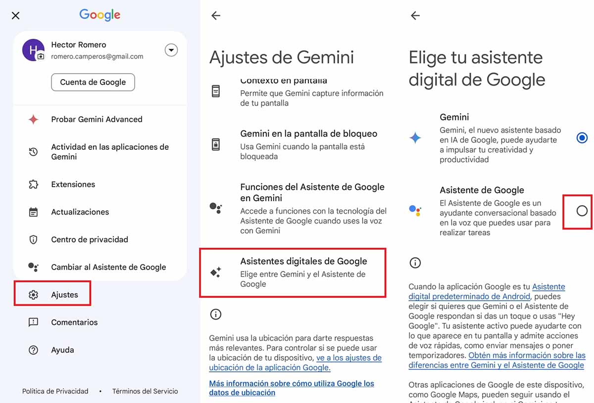 quitar asistente gemini