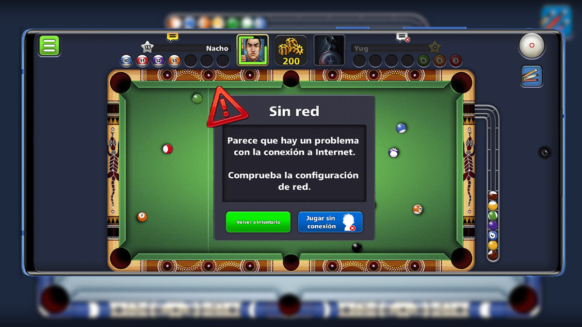 Conexion perdida en 8 Ball Pool-como solucionar este error