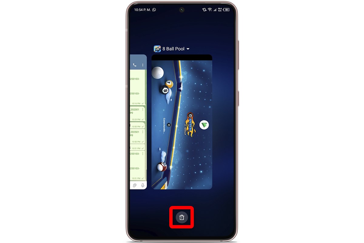 Conexión perdida en 8 Ball Pool - Cierra y vuelve a abrir la aplicación