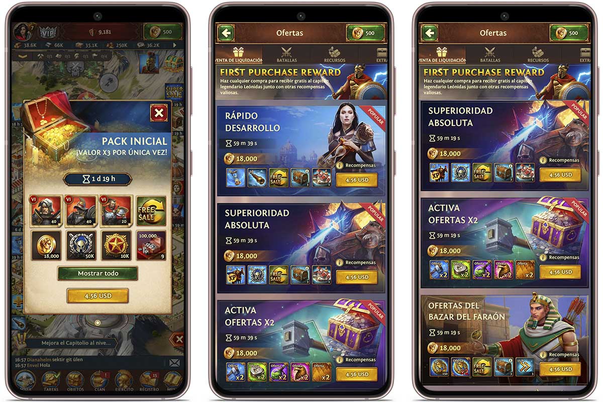 Trucos para conseguir oro rápidamente en Total Battle: Estrategia Guerra - Compras dentro del juego