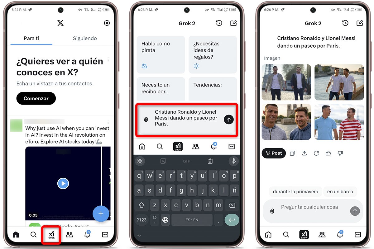 Busca la imagen de tu famoso en la app de X