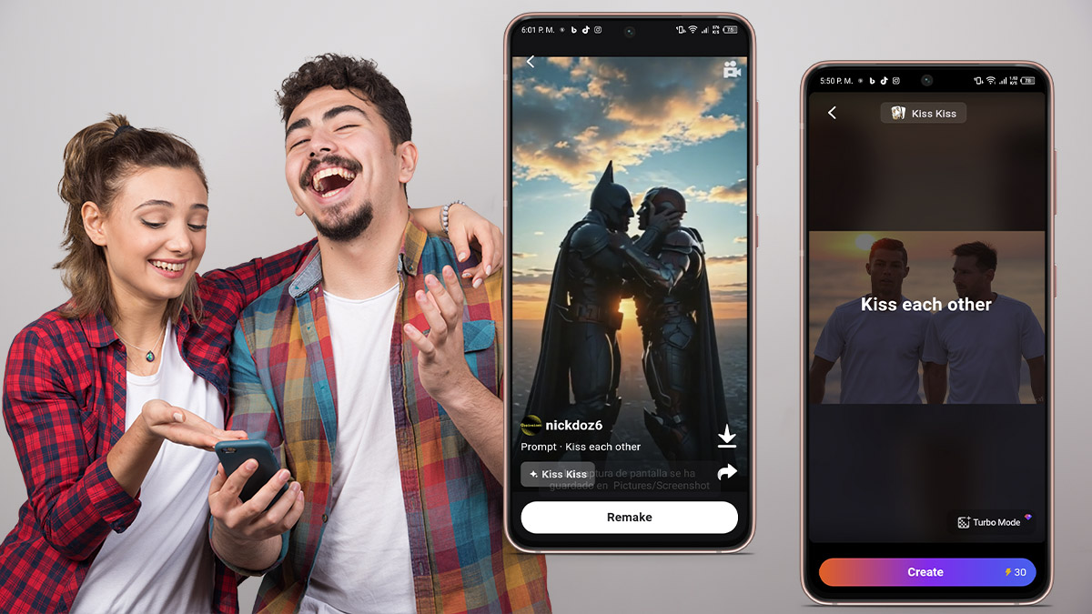 Cómo crear montajes graciosos de besos con IA en vídeo y gratis