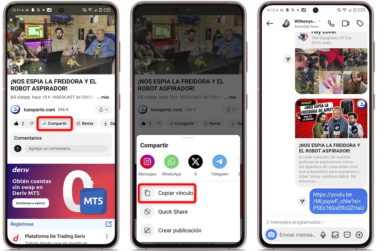 Formas de enviar música por mensaje en Instagram - Desde una URL