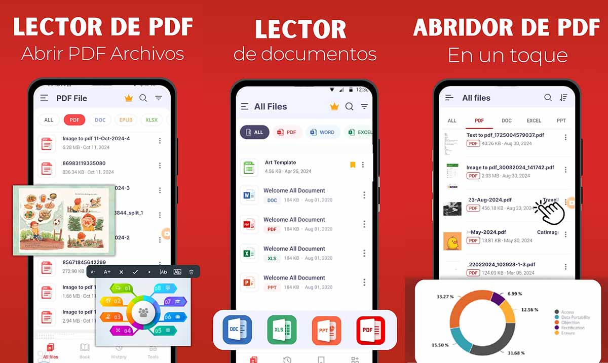 Lector PDF, Abrir PDF Archivos app