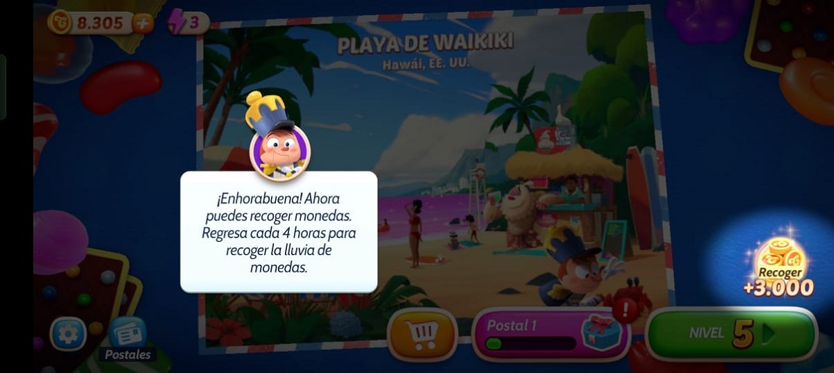 lluvia monedas en candy crush solitaire