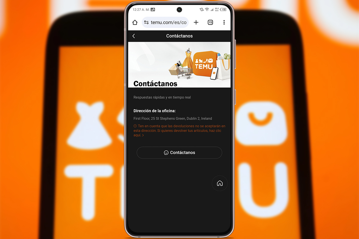 Contactar con Atención al Cliente en Temu - Teléfono y dirección postal
