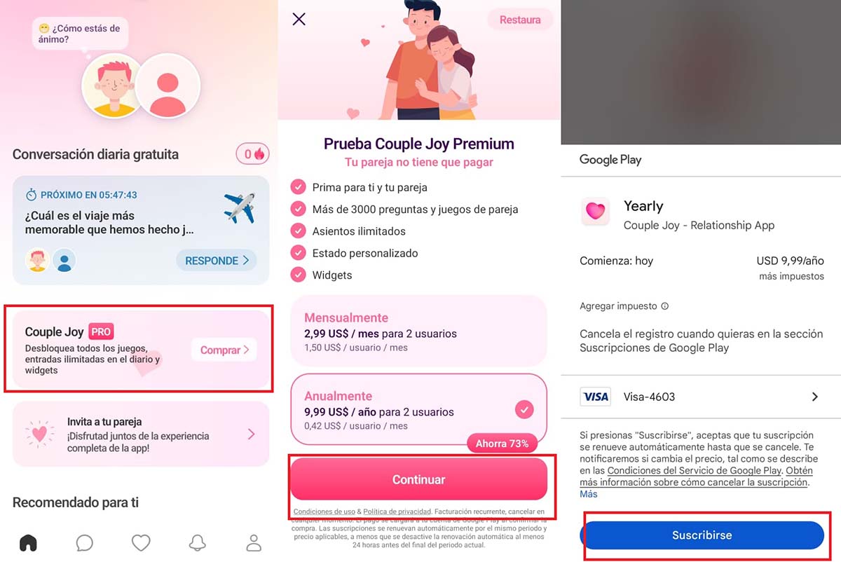 conseguir la versión premium de Couple Joy