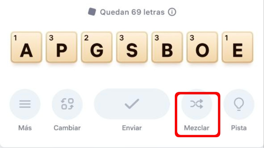 mezclar fichas juego de palabras