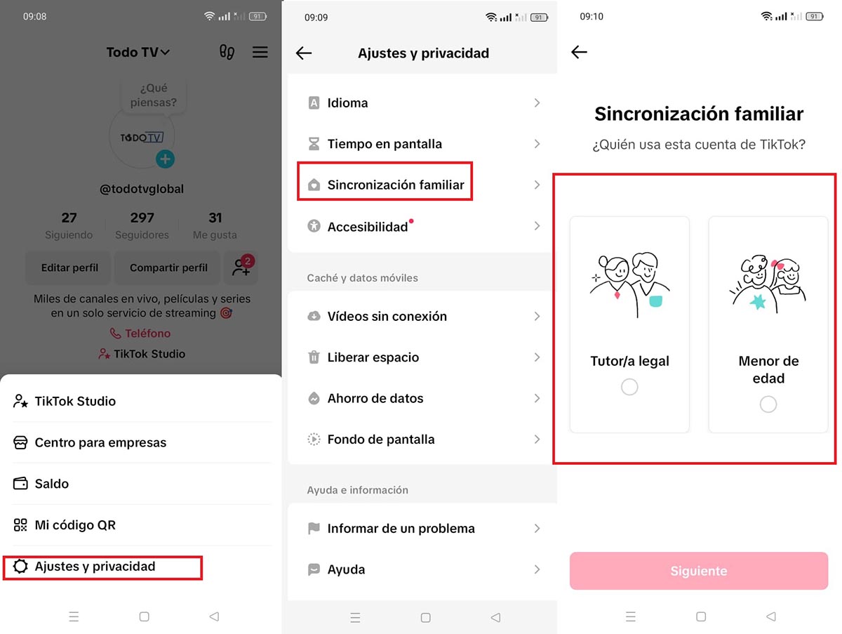 sincronizacion familiar tiktok