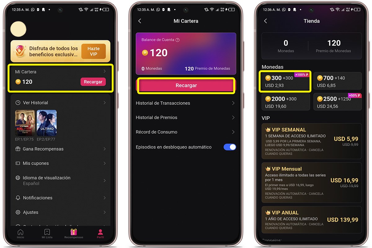 Trucos para ver más capítulos en DramaWave ilimitado y gratis - Compra y recibe monedas extra
