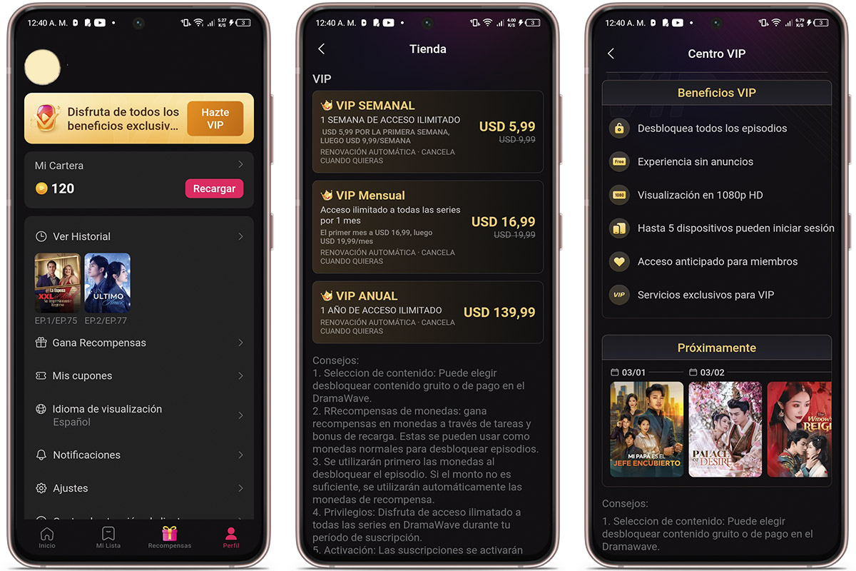 Trucos para ver más capítulos en DramaWave ilimitado y gratis - Opta por el acceso VIP