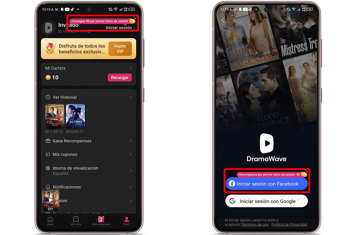 Trucos para ver más capítulos en DramaWave ilimitado y gratis - Registrándote en la plataforma