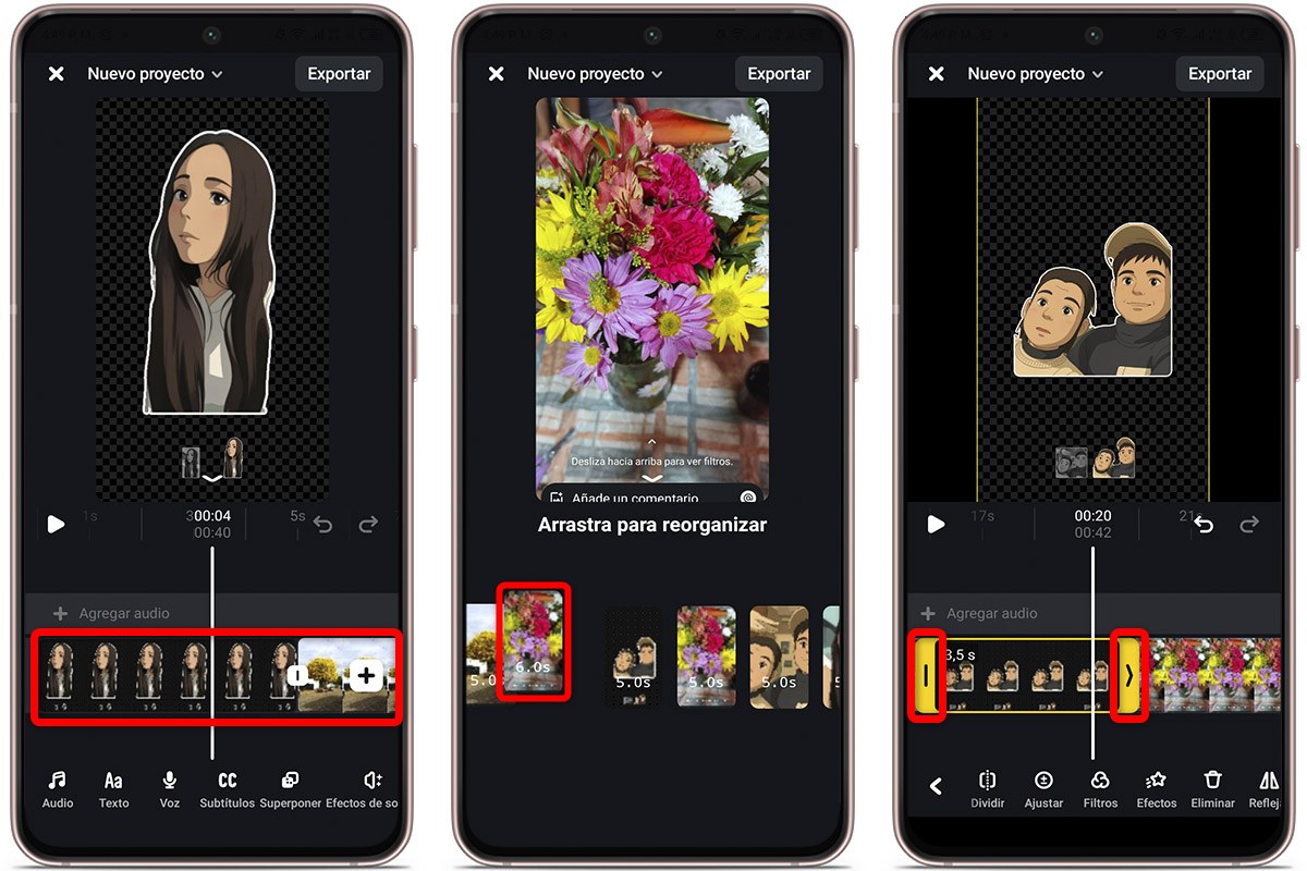 Cómo editar un reel de Instagram en Edits gratis - Ordena y recorta tus clips