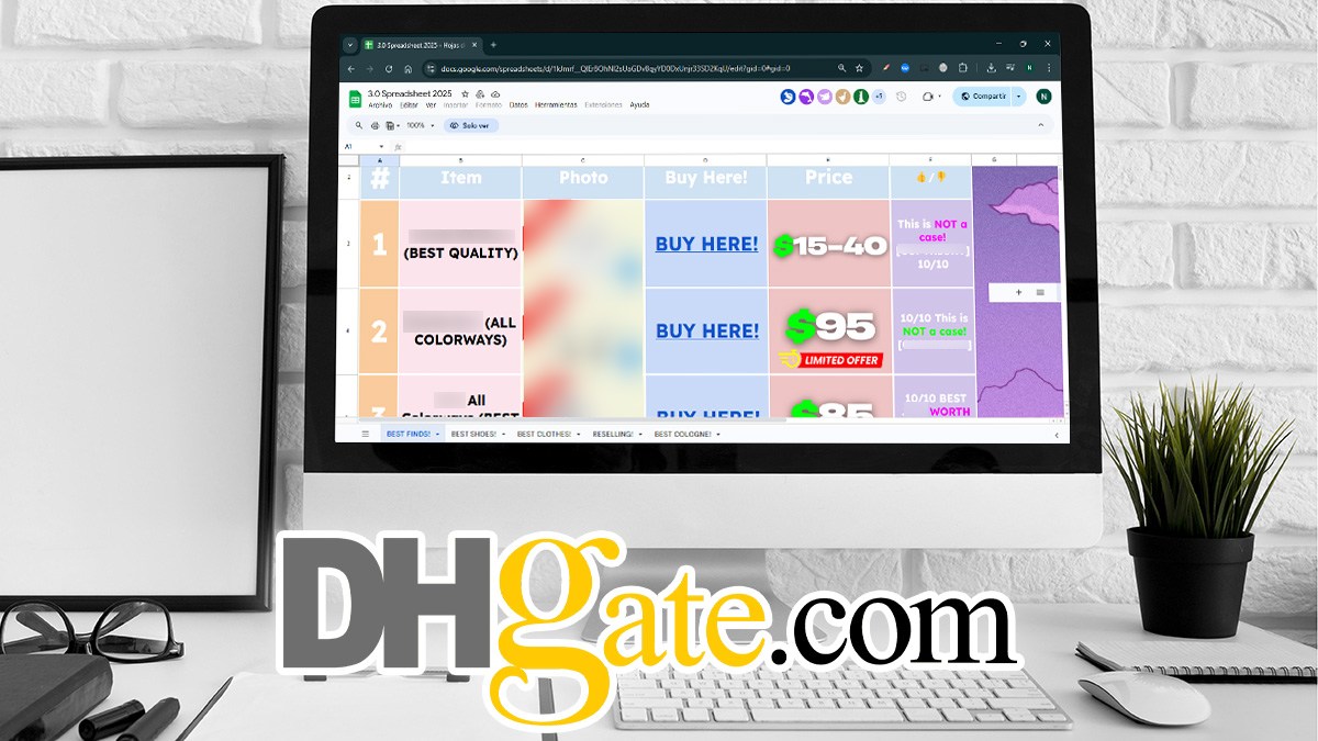 Los mejores spreadsheet de Reddit con enlaces a productos baratos de DHgate