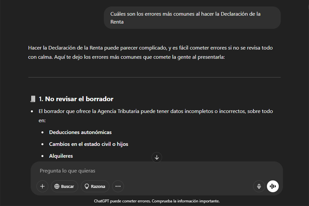 Mejores prompts para preguntarle dudas sobre la Declaración de la Renta 2024 a ChatGPT - Generales
