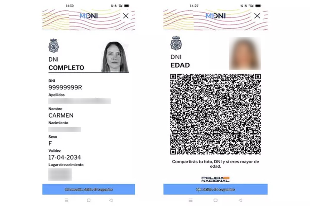 Estos son los datos que puedes ocultar al mostrar el DNI digital en MiDNI