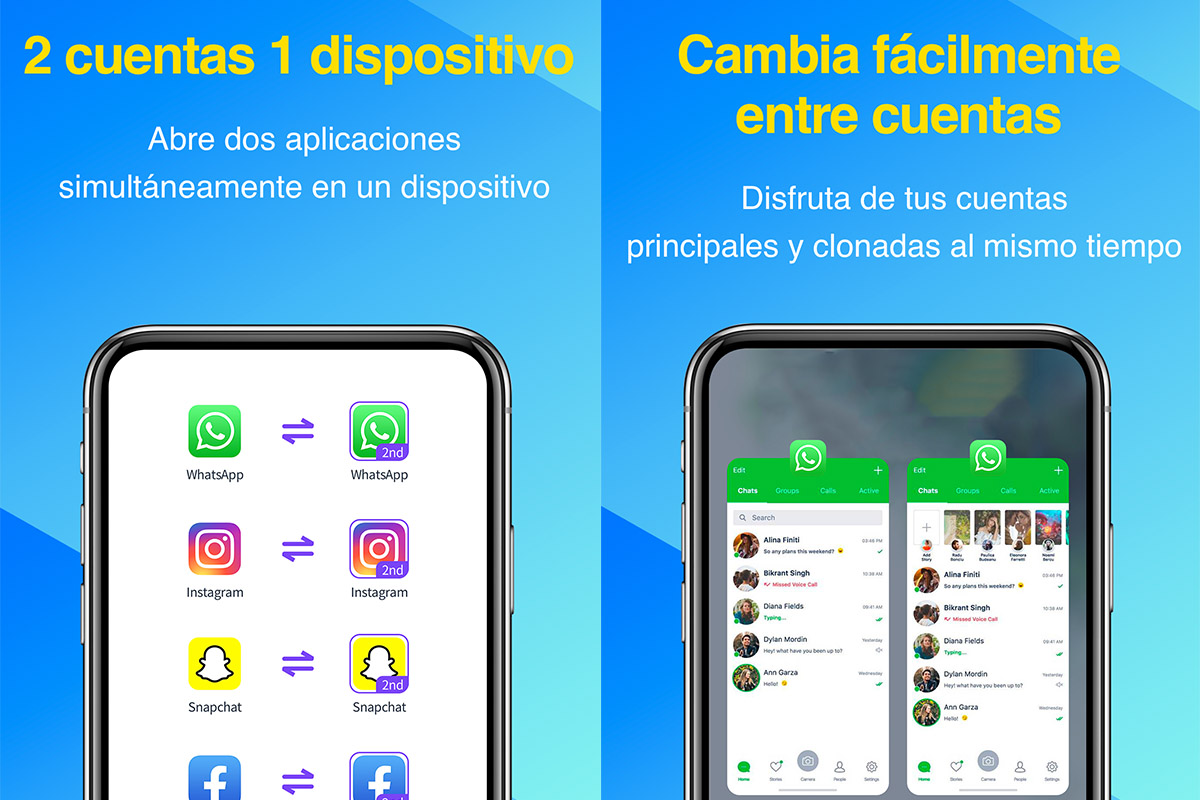 Aplicaciones recomendadas para clonar apps - 2Cuentas