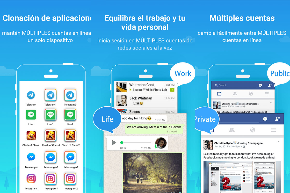 Aplicaciones recomendadas para clonar apps - Parallel Space