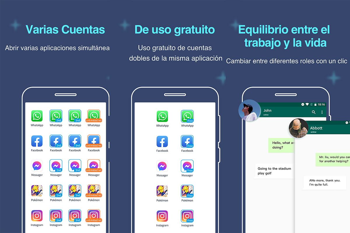 Aplicaciones recomendadas para clonar apps - Varias Cuentas